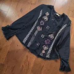ドロシー（Dorothy）刺繍 レース 手染め カーディガン ブラウス