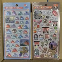 ボンボンドロップシールセット 2セット【富士山・和柄】