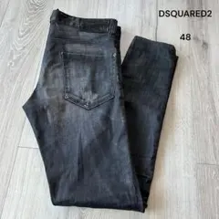 DSQUARED2 ブラックデニムパンツ スキニーパンツ ストレッチ 48