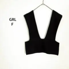 GRL グレイル◉ビスチェ F ブラック Vネック リブ 重ね着 オフィス♡美品