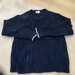 B MING by BEAMS ネイビー ケーブルニット XL