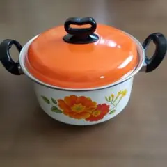 昭和レトロ 花柄 両手鍋 22cm サンコーウェアーのサムネイル