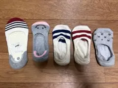 キッズ靴下5足セット ストライプ スニーカーソックス　15〜20cm