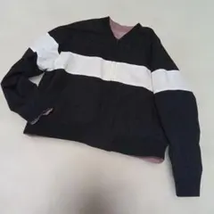 ライトオン／レーヨン混　リバーシブル　ブルゾン　白×黒　スモーキーピンク　М