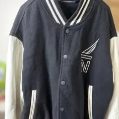 NAUTICA スタジャン ブラック ホワイト L