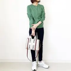 UNIQLO カーディガン　春カラー　グリーン UVカット　Lサイズ