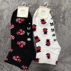 靴下 ソックス 赤べこ さるぼぼ　2足セット　23〜25cm