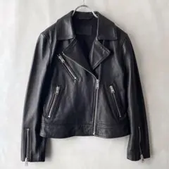美品✨オールセインツ　ラムレザー　ライダースジャケット　バイカージャケット　黒S