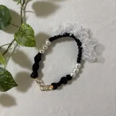 ハンドメイド スマホショルダーストラップ 黒白