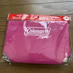 Coca-Cola x Coleman フェルトトート ピンク　未使用未開封