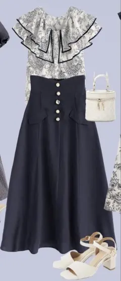 【廃盤レア】GRL アソートボタンハイウエストフレアスカート[tu673] M