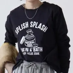 SPLISH SPLASH ロゴプリント 長袖Tシャツ ブラック　タグなし