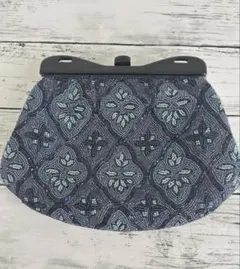 がま口バック　総ビーズリバーシブル　花柄バック　クラッチバック