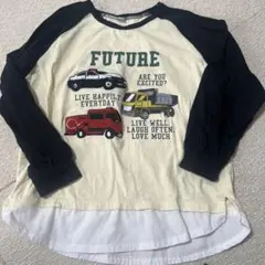 車イラスト付き長袖カットソー