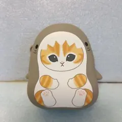 【モフサンド】シリコンミニポーチ　サメにゃん　グレー