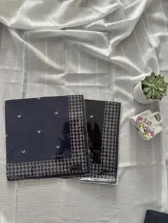 Paul Mauriat ネイビー 黒　ハンカチ 2枚セット