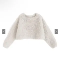 〈GRL グレイル〉フェザーショート丈ニットトップス[an1445]