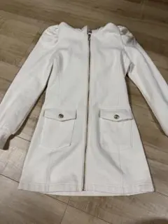 Rady鬼くびれジップアップフーディーパーカーワンピース　バニラホワイト