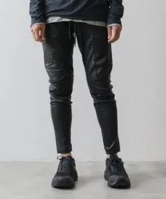 STRETCH LAMB LEATHER BIKER CARGO PANTS