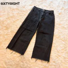 6IXTY8IGHT デニム ワイドレッグジーンズ 切りっぱなし 140cm