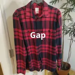 GAP チェックシャツ 赤系 長袖 Mサイズ相当　デニムとの相性も抜群！