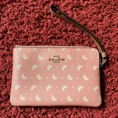 COACH 蝶々柄 リストレット ポーチ ピンク