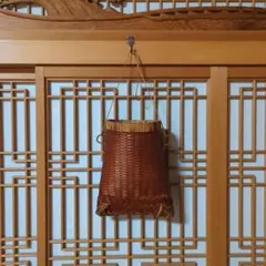 民藝品　古道具　華道具　茶道具　竹細工　竹籠　花籠　 花器　壁掛け吊るし花籠のサムネイル