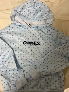 CovetEZ 花柄 パーカー ライトブルー Sサイズ