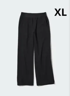 新品　UNIQLO ウルトラストレッチワッフルパンツ　ブラック　XLサイズ