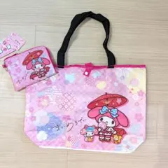 【新品】大容量　マイメロディトートバッグ サンリオ 　和雑貨シリーズ　エコバッグ