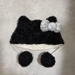 USJ ユニバ ハローキティー キティちゃん ファンキャップ　黒