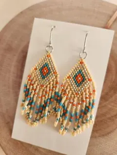 No.395　フリンジデリカビーズピアス