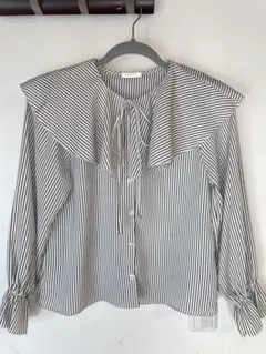 ブラウス フリル 2way ハニーズ honeys ストライプ S