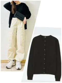 プー様専用！UNIQLO UVカットスーピマコットンクルーネックカーディガンS