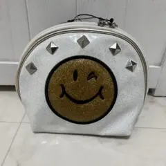 新品 亮片 閃粉 鉚釘 笑臉 漆皮化妝包 收納