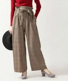 WEGO チェック ワイドパンツ