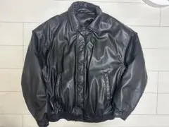 ZARA ザラ 中綿 フェイクレザージャケットダウン XLサイズ ブラック