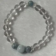 天然石ブレスレット　水晶＆アクアマリン