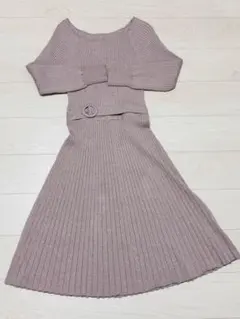 【PROPOTION】ニットワンピース ベルト付き ロング丈