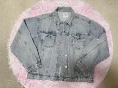 ZARA ライトブルー ダメージデニムジャケット