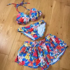 カリアング セパレート 水着 レディース ビキニ ブルー 花柄 【美品】のサムネイル