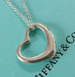 美品 TIFFANY&Co. オープンハート ネックレス T50