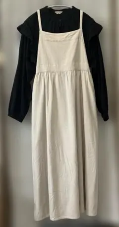 SM2 サマンサモスモス　エプロンジャンパースカート　ベージュ