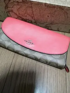 COACH 長財布 オレンジ ベージュ