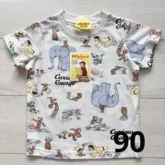 西松屋　おさるのジョージ　半袖Tシャツ　総柄　90cm