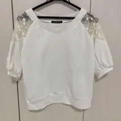 INGNI ホワイト レーススリーブ 五分丈