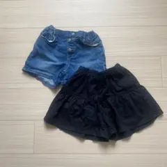 GU ショートパンツ　キュロットパンツ　2点セット　130cm