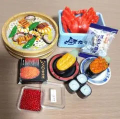 ミニチュア　寿司と海鮮セット　食品サンプル　ぷちサンプル　ミニチュア①