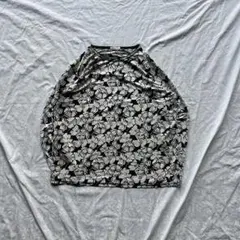 花柄 カットソー モノトーン Y2K ストレッチ グランジ カジュアル モード