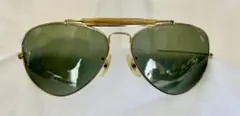 激レアRay-Ban グリーンレンズ ゴールドフレーム サングラス　超ビンテージ